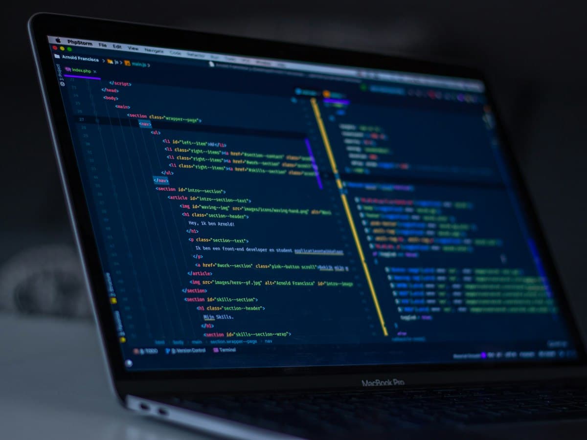 Data Annotation — structured code displayed on a laptop screen in a dark environment